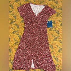 Market & Spruce Burgundy Floral Dress